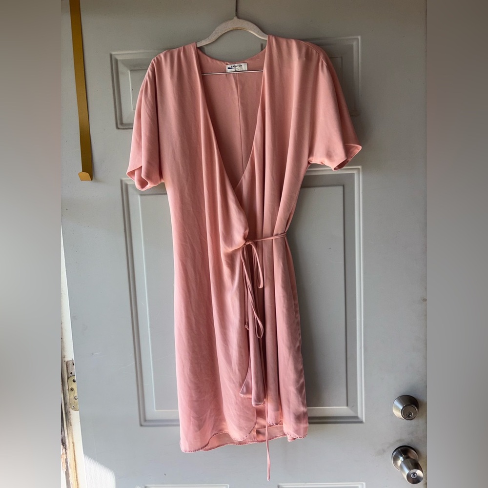 Babaton pink wrap dress size M *small flaw*